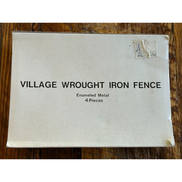 Village Wrought Iron Fence Set  4 Pieces Enameled Metal Miniature Garden Decor R - Picture 5 of 5